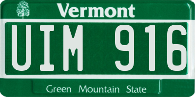 VT license plate UIM916