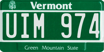 VT license plate UIM974