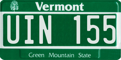 VT license plate UIN155