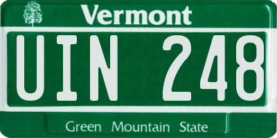 VT license plate UIN248