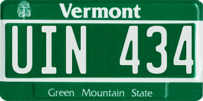 VT license plate UIN434