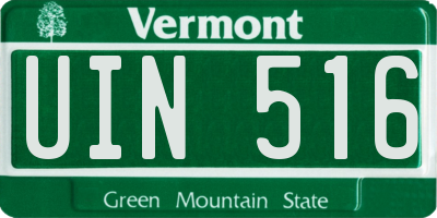 VT license plate UIN516