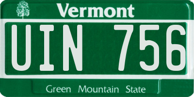 VT license plate UIN756