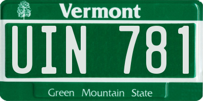 VT license plate UIN781