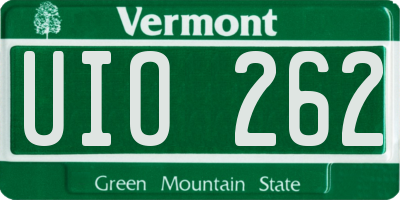 VT license plate UIO262