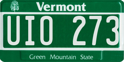 VT license plate UIO273
