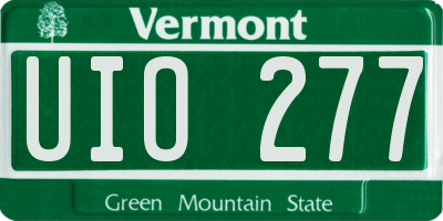 VT license plate UIO277
