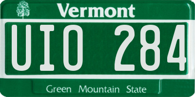 VT license plate UIO284