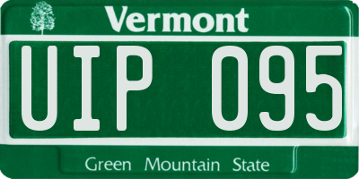 VT license plate UIP095