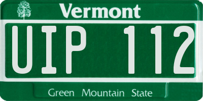 VT license plate UIP112