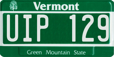 VT license plate UIP129