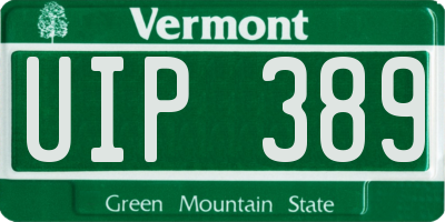 VT license plate UIP389