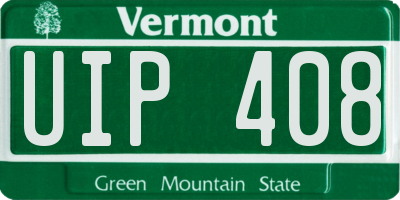 VT license plate UIP408