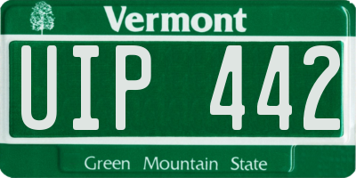 VT license plate UIP442