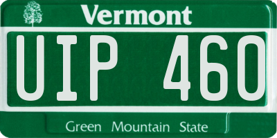 VT license plate UIP460