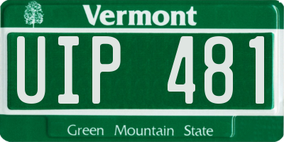 VT license plate UIP481