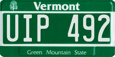 VT license plate UIP492