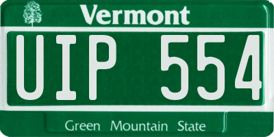 VT license plate UIP554