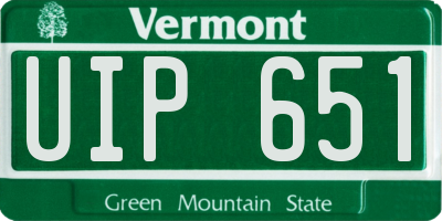 VT license plate UIP651