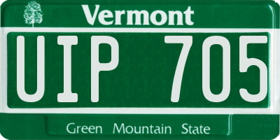 VT license plate UIP705