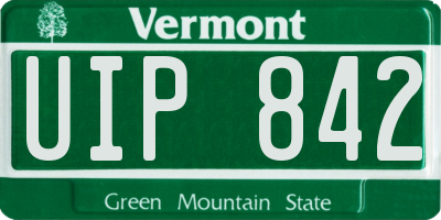 VT license plate UIP842