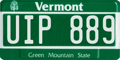 VT license plate UIP889