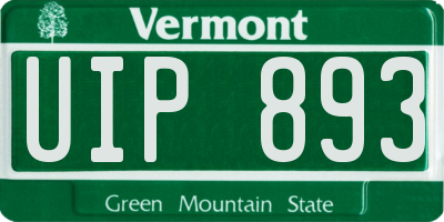 VT license plate UIP893