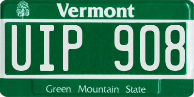 VT license plate UIP908