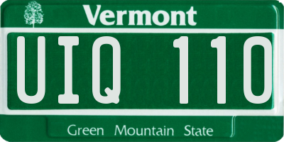 VT license plate UIQ110