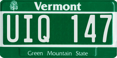 VT license plate UIQ147