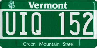VT license plate UIQ152