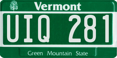 VT license plate UIQ281