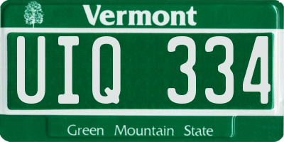 VT license plate UIQ334