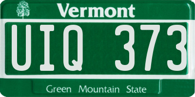 VT license plate UIQ373