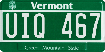 VT license plate UIQ467