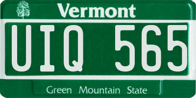 VT license plate UIQ565
