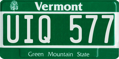 VT license plate UIQ577