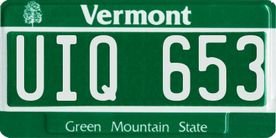 VT license plate UIQ653