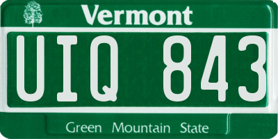 VT license plate UIQ843