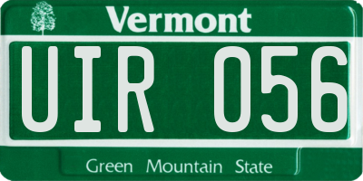 VT license plate UIR056