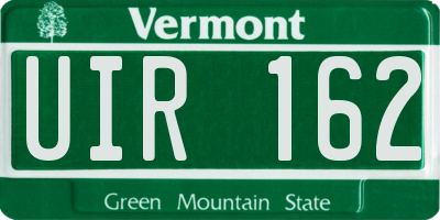 VT license plate UIR162