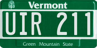 VT license plate UIR211