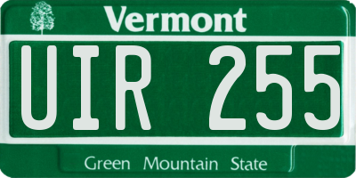 VT license plate UIR255
