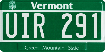 VT license plate UIR291
