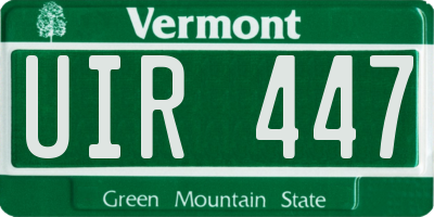 VT license plate UIR447