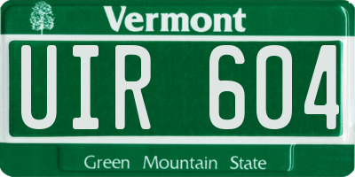 VT license plate UIR604