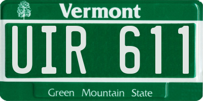 VT license plate UIR611