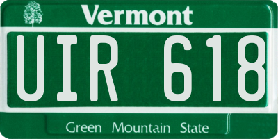 VT license plate UIR618