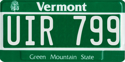 VT license plate UIR799