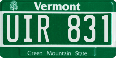 VT license plate UIR831